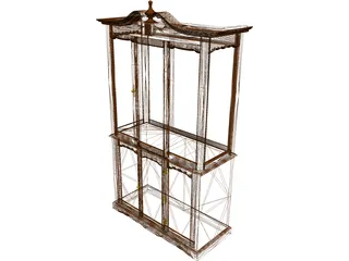 China Cabinet Queen Anne 3D Model preview