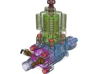 Ethanol RC Auto Combustion Engine 3D Model preview