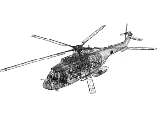 Eurocopter EC225 Super Puma 3D Model preview