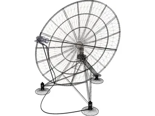 Satellite Dish Antenna 3D Model preview