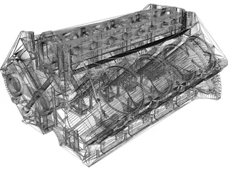 Arias Big Block Hemi Engine Block 3D Model preview