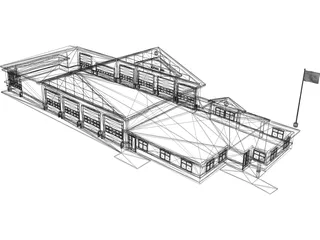 Fire Station 3D Model preview