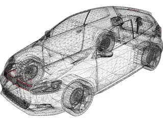 Volkswagen Polo GTi (2012) 3D Model preview