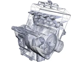 Honda CBR600RR Engine (2007) 3D Model preview