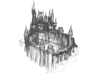 Disney Castle 3D Model preview