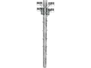 Electric Pole 3D Model preview