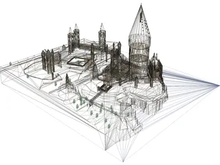 Hogwarts School of Witchcraft and Wizardry 3D Model preview