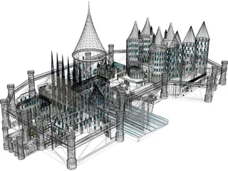 Castle Medieval Old 3D Model preview