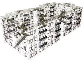 Block House 3D Model preview