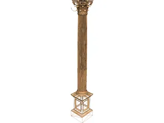 Corinthian Column 3D Model preview
