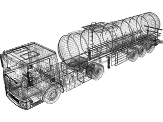 Man Truck Tank 3D Model preview