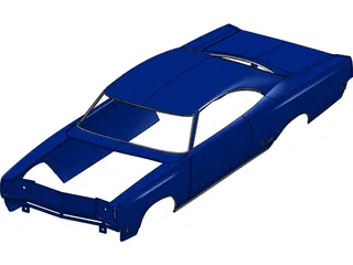 Plymouth GTX Body (1968) 3D Model preview