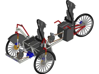 Human Power Hybrid Vehicle 3D Model preview