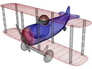 Cartoon Toy Airplane 3D Model preview