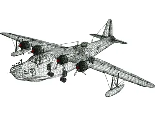 Kawanishi H8K Emily 3D Model preview