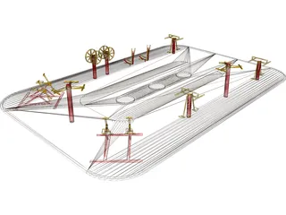 Outdoor Gym Equipment 3D Model preview
