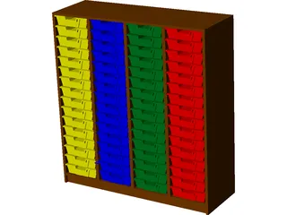 Column Tray Unit 3D Model preview