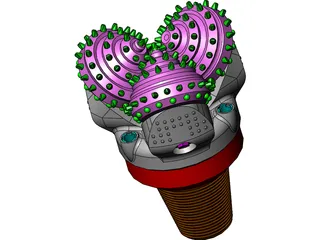 Tricone Oil Drill Bit 3D Model preview