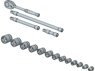 Socket Set 3D Model preview