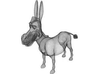Donkey Cartoon 3D Model preview