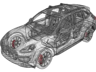 Porsche Cayenne Turbo (2014) 3D Model preview