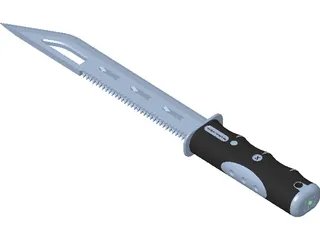 Tanto Tactical Knife 3D Model preview