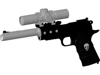 Colt 1911 Long 3D Model preview