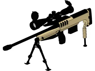 .338 Lapua Magnum Bullpup 3D Model preview