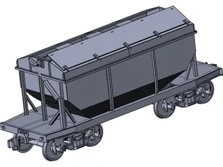 Wagon Open Lid 3D Model preview