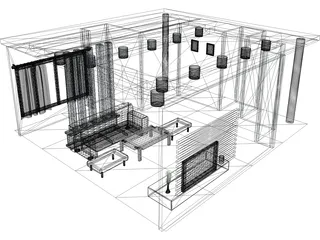 Living Room 3D Model preview