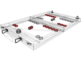 Backgammon Board 3D Model preview