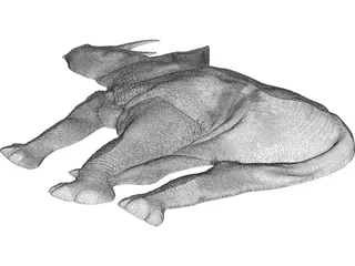 Rhino Staring Relief 3D Model preview