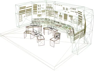 Nuclear Factory Control Room 3D Model preview