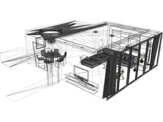 Living Room 3D Model preview