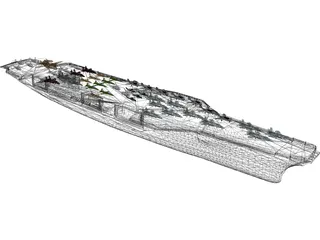 USS Aircraft Carrier 3D Model preview