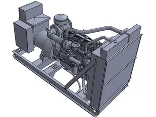 Caterpillar C15 Generator Set 3D Model preview