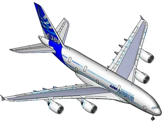 Airbus A380 3D Model preview