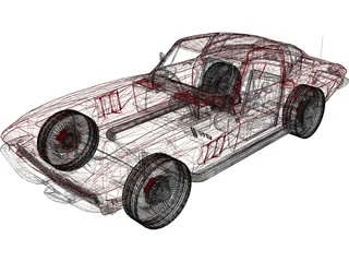 Chevrolet Corvette Stingray (1965) 3D Model preview