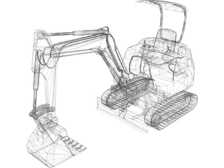 Komatsu Mini Excavator 3D Model preview