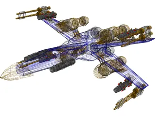 X-Wing Plane 3D Model preview