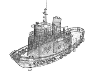 Tug Boat 3D Model preview