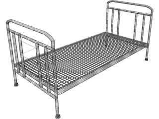 Iron Bed Frame 3D Model preview