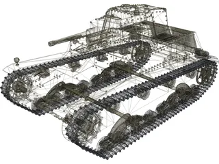7TP Polish Light Tank 3D Model preview