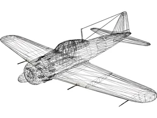 A6M Zero Ground Camo 3D Model preview