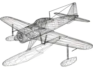 A6M Rufe Navy Camo 3D Model preview