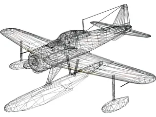 A6M Rufe Ground Camo 3D Model preview