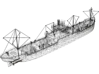 Japanese Merchant Ship 3D Model preview