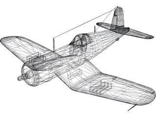 Vought F4U Corsair 3D Model preview