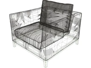 Minotti Armchair 3D Model preview