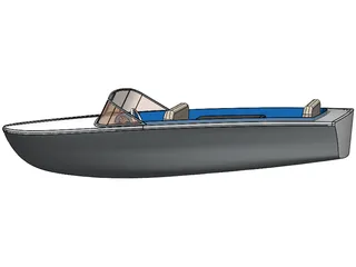 Delfin Fiber-Glass Boat 3D Model preview